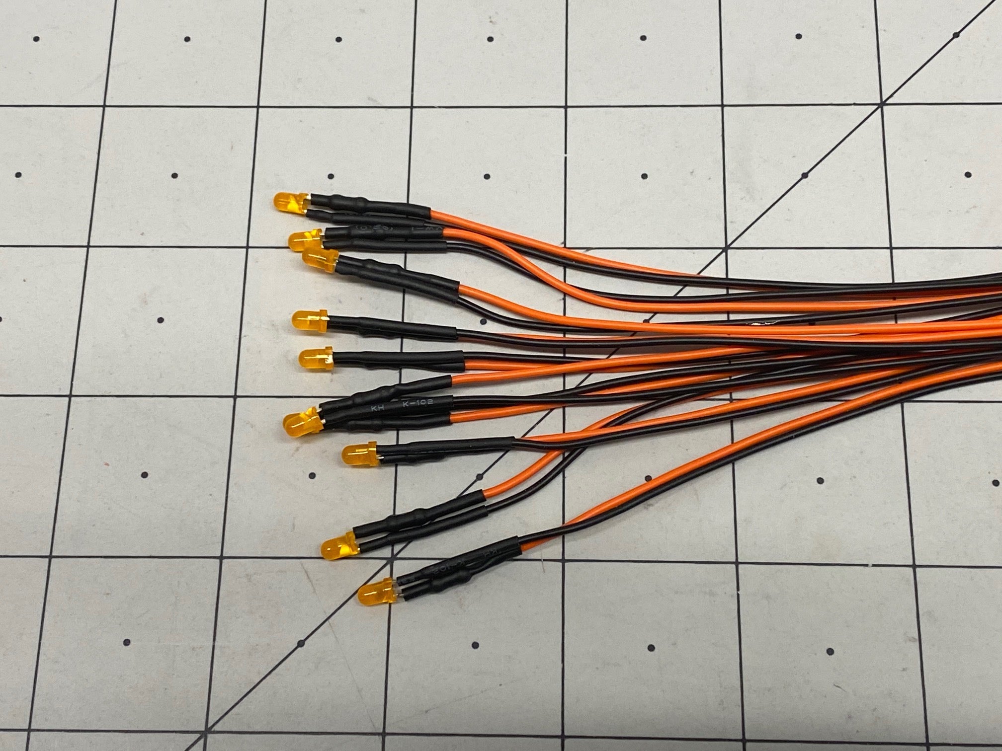 3mm Amber LED w Resistor & Wire Leads, Pre-wired 10 pack
