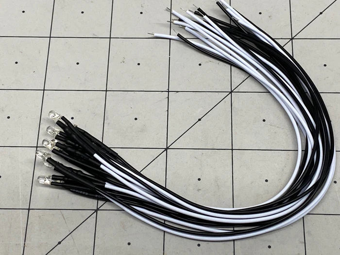 High Intensity 3mm White LED w Resistor & Wire Leads, Pre-wired 10 pack