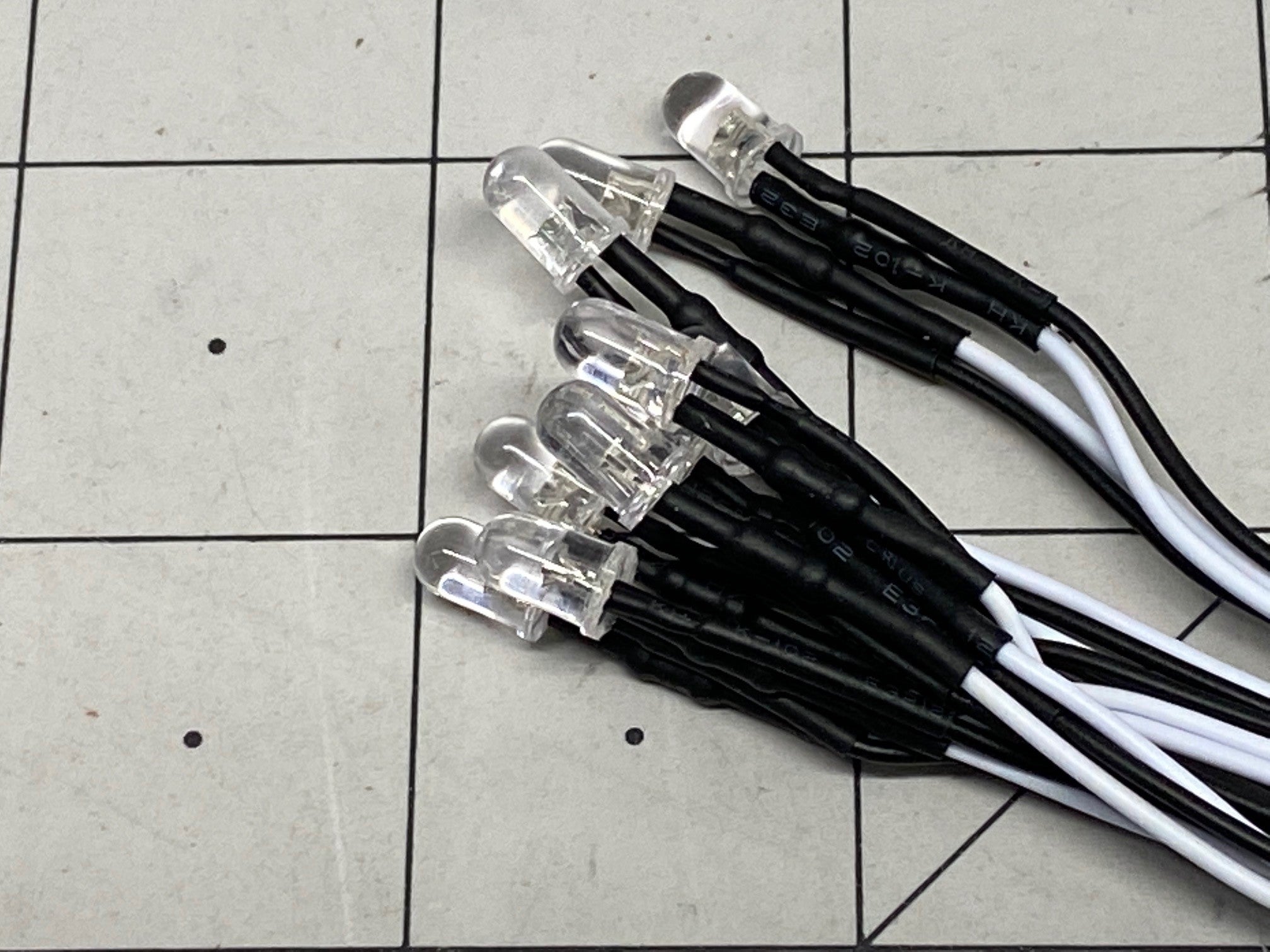High Intensity 5mm White LED w Resistor & Wire Leads, Pre-wired 10 pack