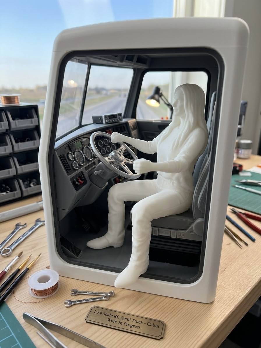 1/14 RC Truck Driver Olivia - unpainted figure