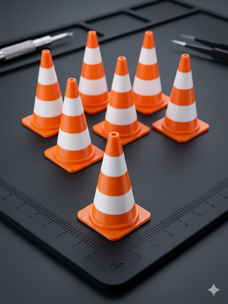Miniature Traffic Cones - Pack of 6